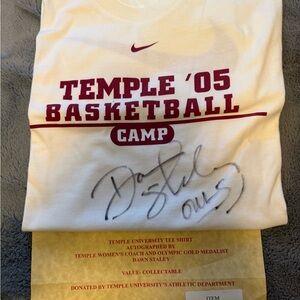 Nike White and Red Temple Basketball Camp Tee